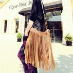 Fashion Handbag With Long Tassels