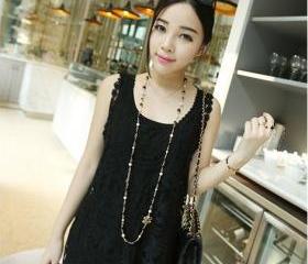 Semi Sheer See Through Sleeve Embroidery Floral Lace Crochet Tank