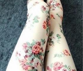 Vintage Rose Pattern Leggings