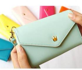 Mint Green Phone Bag Purse Change Purse Wallet With Card Pocket