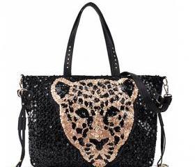 Nice Leopard Sparking Handbag